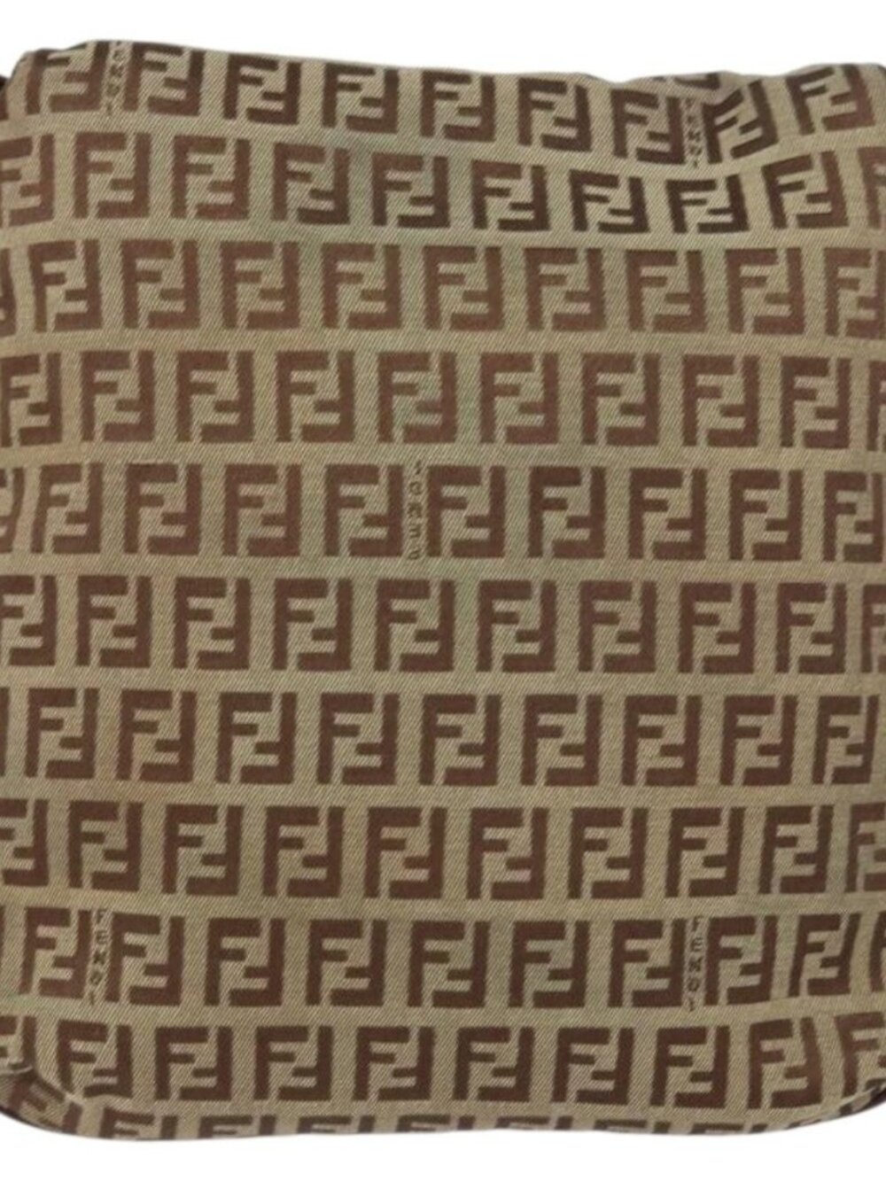 FENDI Zucchino Canvas Mamma Baguette Shoulder Bag Brown Gold Auth gh1492 - Picture 3 of 16